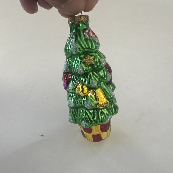 Set of 4 Christmas Ornaments by Greenbrier Santa‎ Snowman Tree Blown Glass - Picture 6 of 13